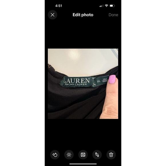 Lauren Ralph Lauren Black Jumpsuit Wide Leg Cropped Womens Size‎ XL (1609) - Picture 3 of 4